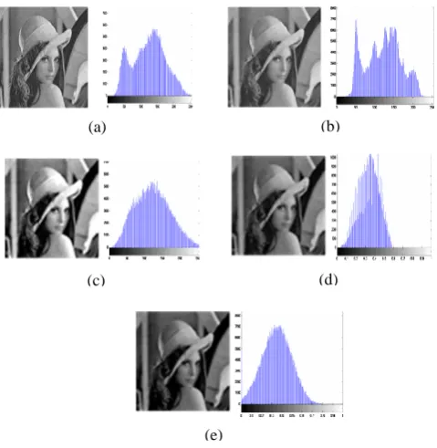 Fig.5: (a) noisy image with additive Poisson noise, (b) filtered image by wiener filter, (c) HE image, (d) LHM 