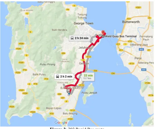 Figure 2: 303 Rapid Bus route 