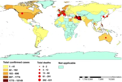 Figure 2: Countries, territories or areas outside China with reported laboratory-confirmed COVID-19 cases and deaths