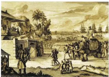 Figure  3  shows  a  part  of Melaka  Fort sketched  by  Portuguese in  1509  during  the  visit  of  Lopez  De  Sequeiraa  as  a  representative  of  Portuguese