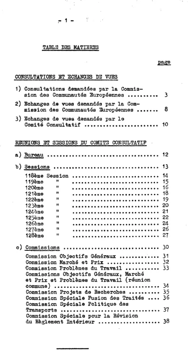 TABLE DE MATIERES 