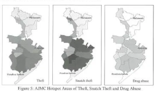 Figure  6:  Hotspot  Locati on based o n overa ll reported T hef t and Snatch Th eft in  MPAJ 