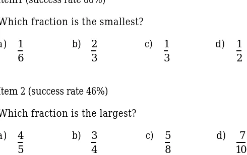 Figure 1: two items from the Third International Mathematics and Science Study