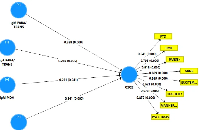 Figure 4. Results of Partial Least Squares (PLS) analysis. This analysis is performed in the 