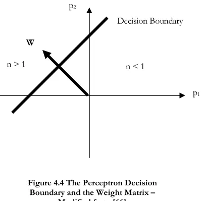 Figure 4.4 The Perceptron Decision 