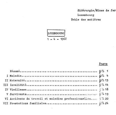 Table des matières 