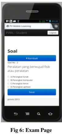 Fig 7: Teacher Main Page 
