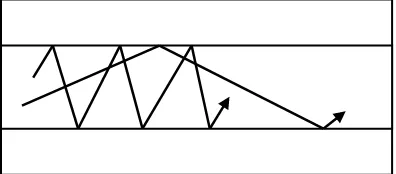 Fig 1:  light rays in an optical waveguide. 