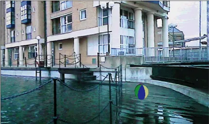 Figure 6: Manipulating a ‘Bouncing Ball’ in a Photorealistic Panorama