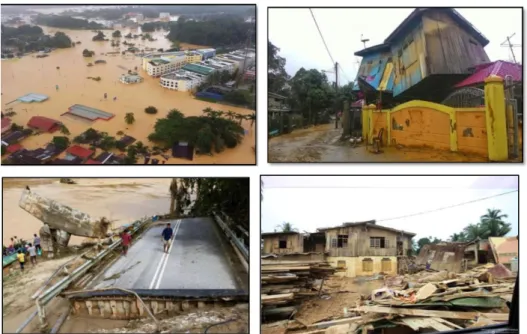 Figure 1: Views of study area when it was flooded in December 2014 
