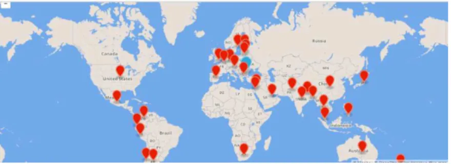 Fig. 1: Teach for All network,  Source: http://teachforall.org/en 