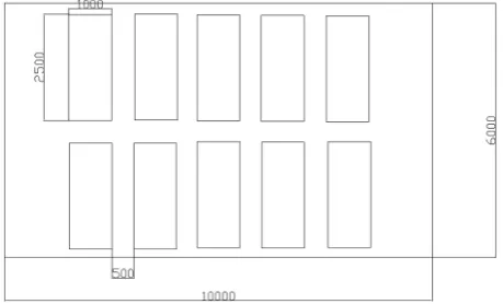 Figure 1. The size and the location of the radiant panels. 