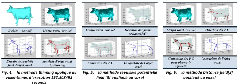 Fig. 4.    la méthode thinning appliqué au  voxel-temps d’execution 152.508498 