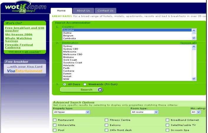 Figure 24: WhatIf.com accommodation portal. 