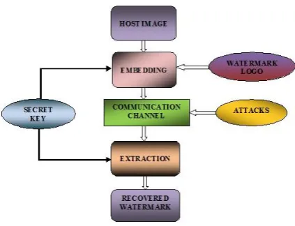 Fig 1: Different phases of watermarking system 