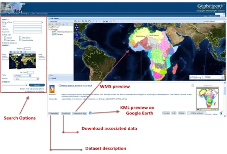 Figure 4. Searching for resources in GeoNetwork. 
