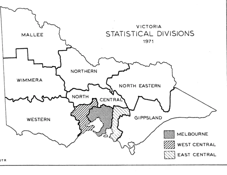 FIGURE  1.1  Statistical  Divisions of  Victoria.