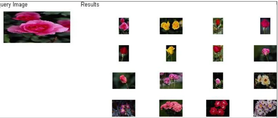 Figure 5: Retrieval results for flower query