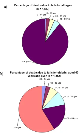 Figure 2.2:  Death rates due to unintentional fall injury by age  