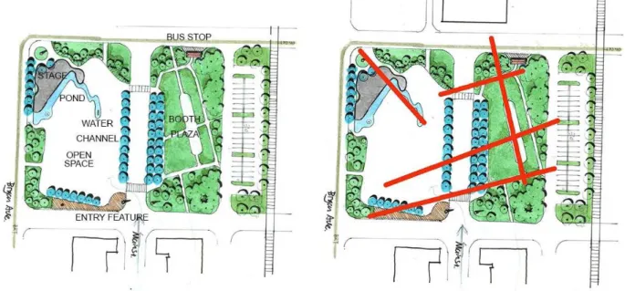 Figure 1 shows the student’s first iteration of a conceptual  design for the two block park