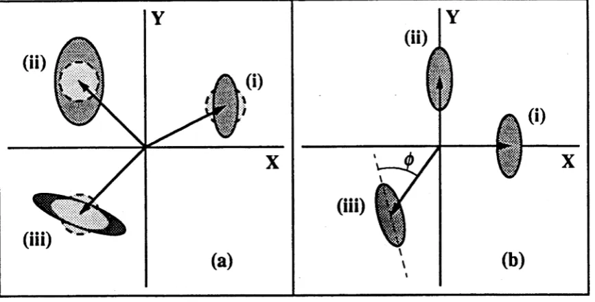 Figure 2.2: Phasor diagrams comparing squeezed states and various other states.(a) Squeezed states by definition are non-classical