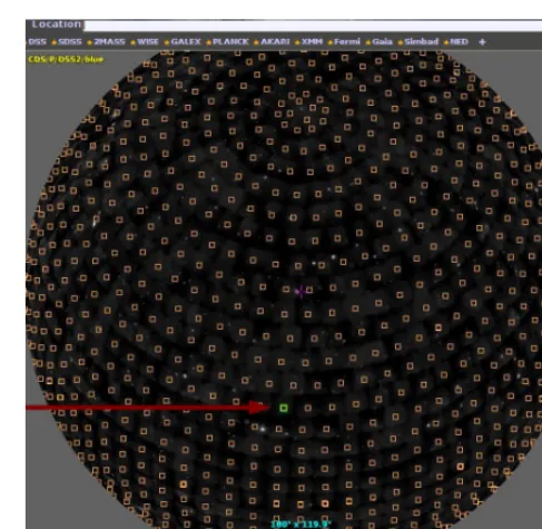 Figure 5. Aladin all sky view of DSS blue images structured into HiPS