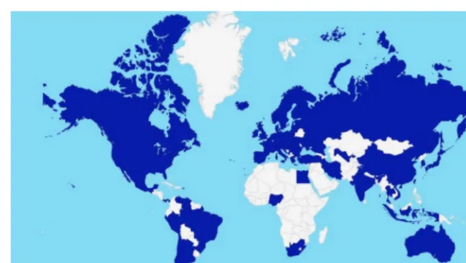 Figure 2. World map of 1st author nationalities of VLT data papers