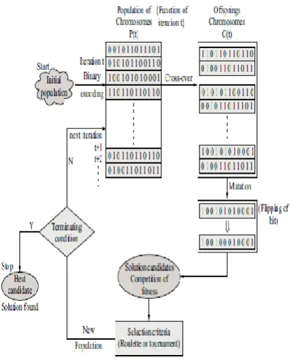 Fig 1: Basic operation of Genetic Algorithm[6] 