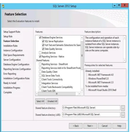 Fig 7: SQL SERVER Features Installation 