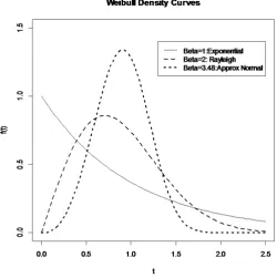 Figure 1. Weibull probability density function. 