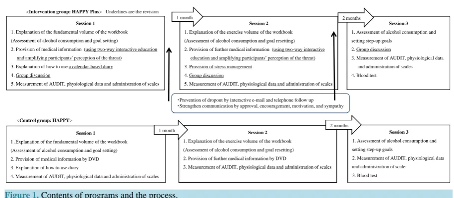 Figure 1. Contents of programs and the process.                                                                  