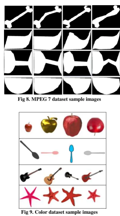 Fig 8. MPEG 7 dataset sample images 