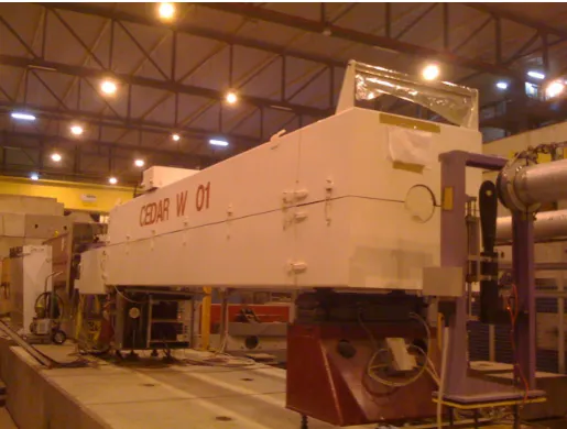 Figure 1: The CEDAR installed on the H6 beam line for the 2011test, in the North Area at CERN