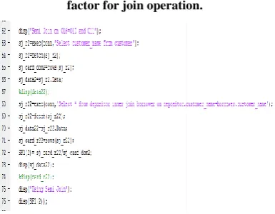 Figure 4: Screen shot for computing the selectivity factor for join operation. 