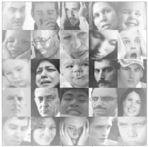 Figure 7: Some samples in the GENKI-4K dataset. The top two rows are examples of smile faces and the bottom two rows are examples of non-smile faces.