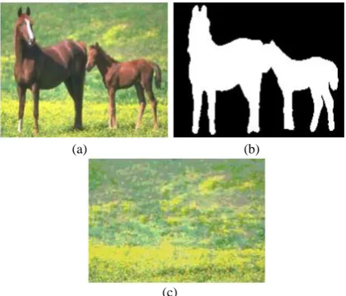Fig. 9: Removing Large Objects using Exemplar based Texture Synthesis (a) Original Image , (b) Developed 