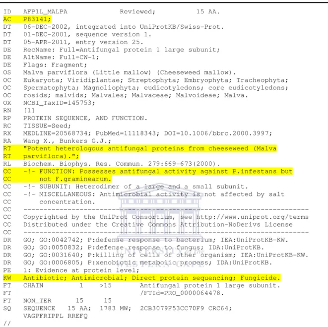 Figure 2.5: Annotation error in a peptide with accession number P83141