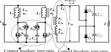 Fig. 1 DC-DC converter topologies with flyback-forward cells. 
