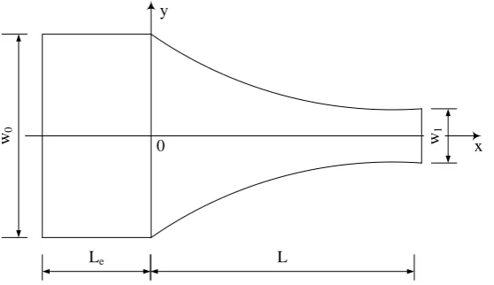 Figure 1. Schematic drawing of the converging parallel plate flow chamber. fully developed