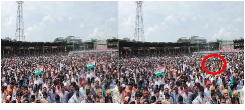Figure 1 : The photo (left) is a tampered with original (right) 