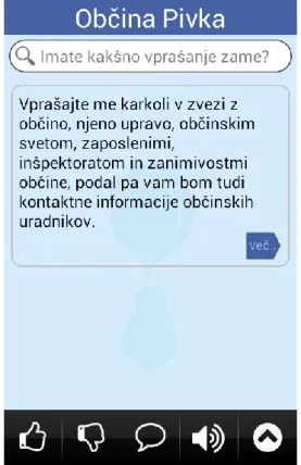 Figure 4: The main screenshot of the Android app.  The functionality of mobile application is identical to  the one in the web interface