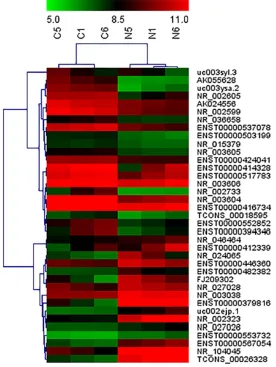 Figure 1. Alterations in lncRNA expression profiles between gastric carci-noma tissues and non-tumorous tissues in lncRNA microarray
