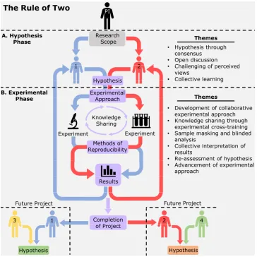 Figure 1. The rule of two. Within any given research environment, research agenda and specific 