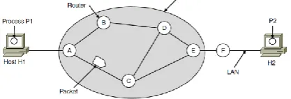 Fig 1: A Store and forward packet switched environment. 