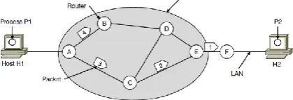 Fig 2: A connection less datagram network environment. 