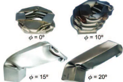 Fig. 14. Crushed pentagonal tubes (n = 5, V = 3 ∼ 4 m/s).