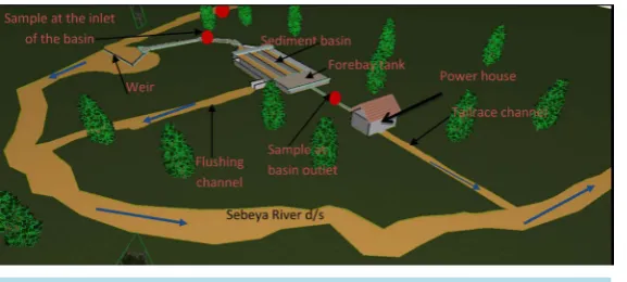 Figure 3. Physical representation of the site with sampling points.               