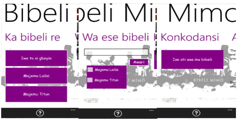 Fig 4: The Design Layout of the Yoruba Bible App 