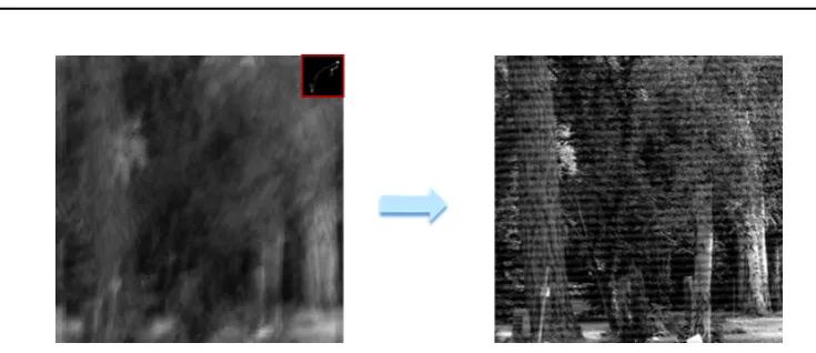 Figure 1.6: Visual artifacts caused by the direct inverse ﬁlter. On the left: blurredimage and PSF and on the right output of inverse ﬁltering.