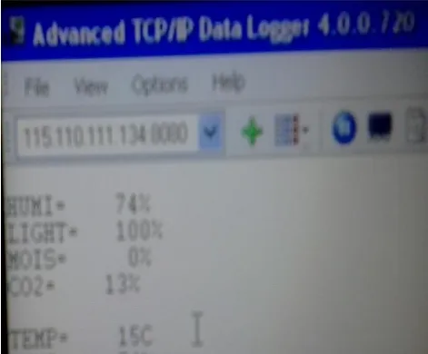 Fig 3: GUI Created by Advanced TCP/IP Data Logger. 